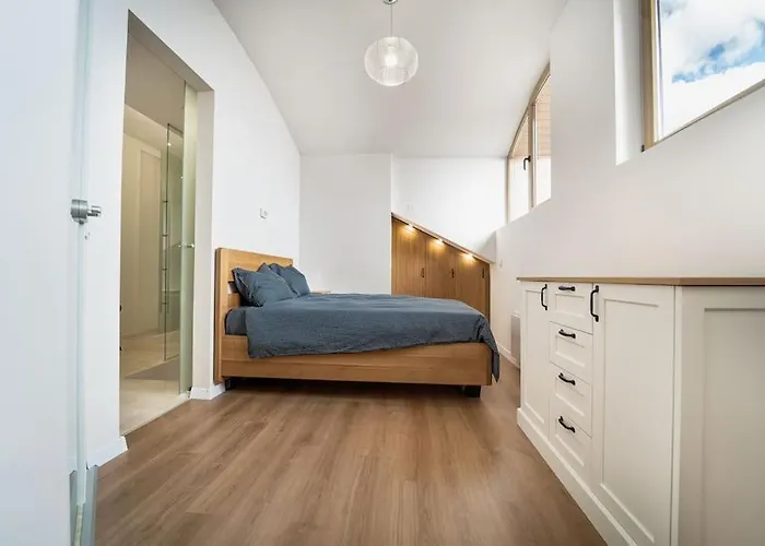 דירה Host2u Penthouse Sauna, Jacuzzi, Fireplace בנסקו